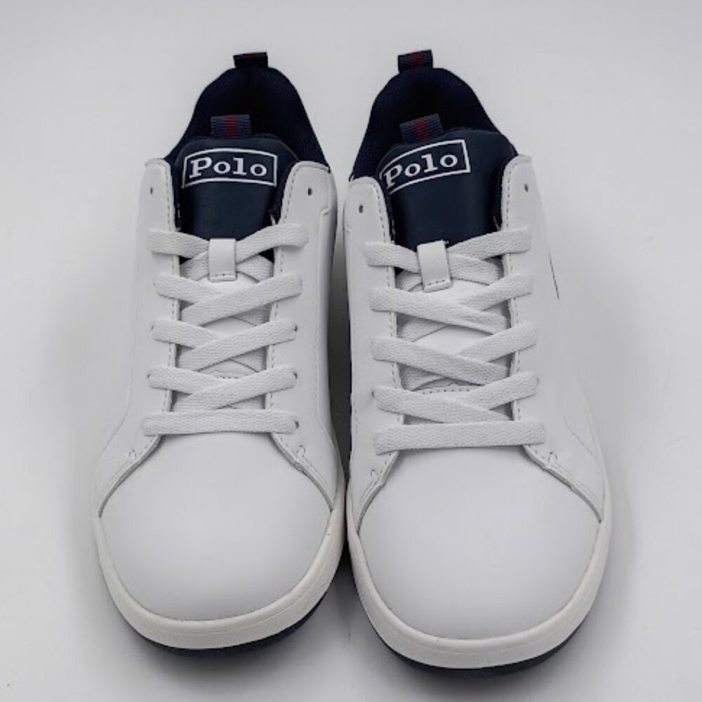 Polo White Lace Up Tennis Shoes Quilton Bear, Women's Size 7 - Picture 2 of 4